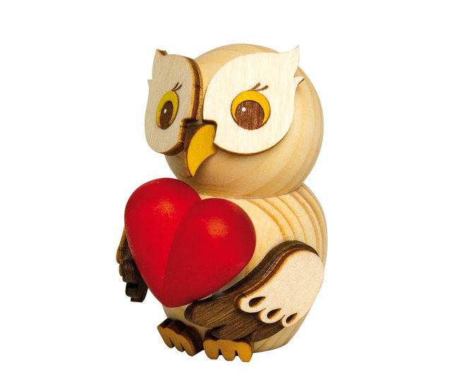 Holzfigur - Mini Eule "Herz" - ca. 7cmHolzfigur-Mini Eule "Herz" Holzfigur - Mini Eule "Herz" - ca. 7cmHolzfigur-Mini Eule "Herz"