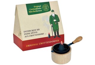 Crottendorfer Räuchertöpfchen aus Holz mit Metallkorb