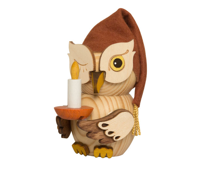 Holzfigur-Mini Eule, "Schlafmütze" Holzfigur-Mini Eule, "Schlafmütze"