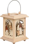 Tischlaterne aus Edelholz, Motiv: Wichtel
