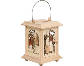 Tischlaterne aus Edelholz, Wichtel