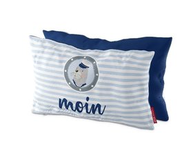 Baumwoll-Kuschel-Kissen, "Moin", maritim, Modell 2022