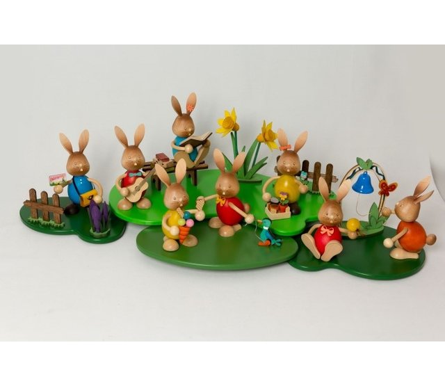 Drechslerei Kuhnert Stupsi Hase, Zubehör, Landschaft 4-teilig Drechslerei Kuhnert Stupsi Hase, Zubehör, Landschaft 4-teilig