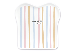 Toast-Teller mit Spruch, "Nachschlag bitte"