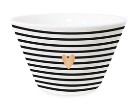 Müslischale, Porzellan-Schüssel mit Herz, Goldveredlung