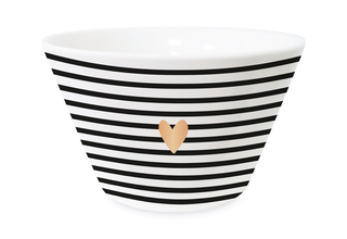 Müslischale, Porzellan-Schüssel mit Herz, Goldveredlung