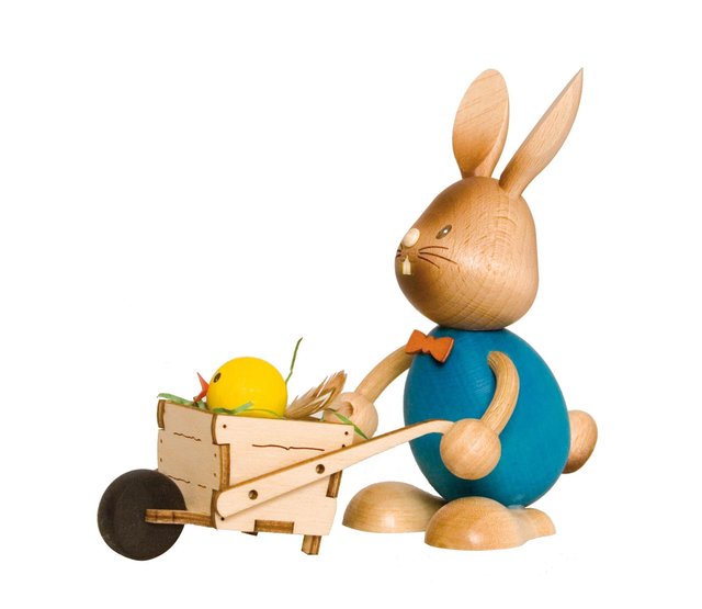 Drechslerei Kuhnert Stupsi Hase mit Schubkarre Drechslerei Kuhnert Stupsi Hase mit Schubkarre