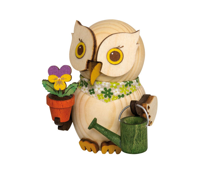 Holzfigur-Mini Eule "Gärtner" Holzfigur-Mini Eule "Gärtner"