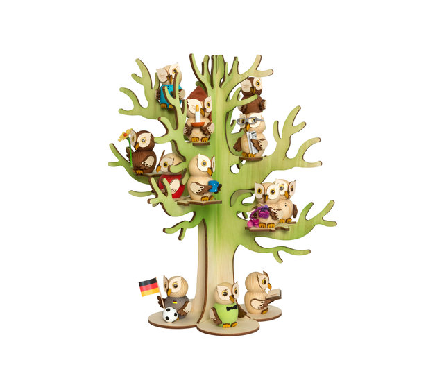 Drechslerei Kuhnert, Holzfigur-Mini Eule mit Schlitten Drechslerei Kuhnert, Holzfigur-Mini Eule mit Schlitten