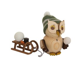 Mini Eule mit Schlitten