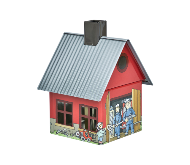 Metall-Räucherhäuschen Feuerwehr mit integriertem Räucherkerzenhalter Metall-Räucherhäuschen Feuerwehr mit integriertem Räucherkerzenhalter