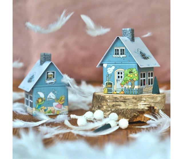 Metall-Räucherhäuschen Frau Holle mit integriertem Räucherkerzenhalter