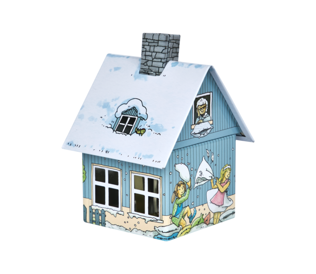 Metall-Räucherhäuschen Frau Holle mit integriertem Räucherkerzenhalter