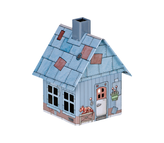 Metall-Räucherhäuschen Villa Rost mit integriertem Räucherkerzenhalter