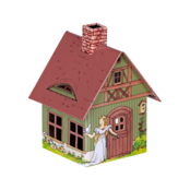 Metall-Räucherhäuschen Aschenbrödel mit integriertem Räucherkerzenhalter