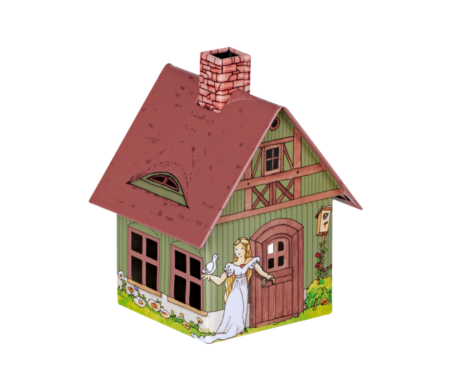 Metall-Räucherhäuschen Aschenbrödel mit integriertem Räucherkerzenhalter