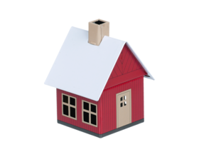 Metall-Räucherhäuschen Waldhaus rot-braun