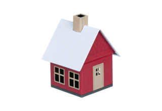 Metall-Räucherhäuschen Waldhaus rot-braun