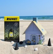 Metall-Räucherhäuschen "Strandhaus" mit integriertem Räucherkerzenhalter