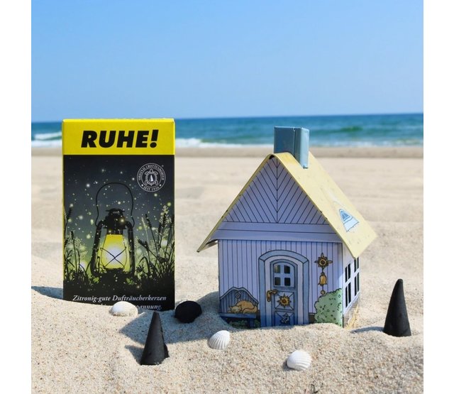 Metall-Räucherhäuschen "Strandhaus" mit integriertem Räucherkerzenhalter