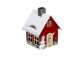 Metall-Räucherhäuschen Wintermotiv