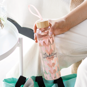 Trinkflasche aus Glas mit Griffschlaufe, "Weltbester Papa" Trinkflasche aus Glas mit Griffschlaufe, "Weltbester Papa"