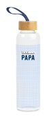 Trinkflasche aus Glas mit Griffschlaufe, "Weltbester Papa" Trinkflasche aus Glas mit Griffschlaufe, "Weltbester Papa"