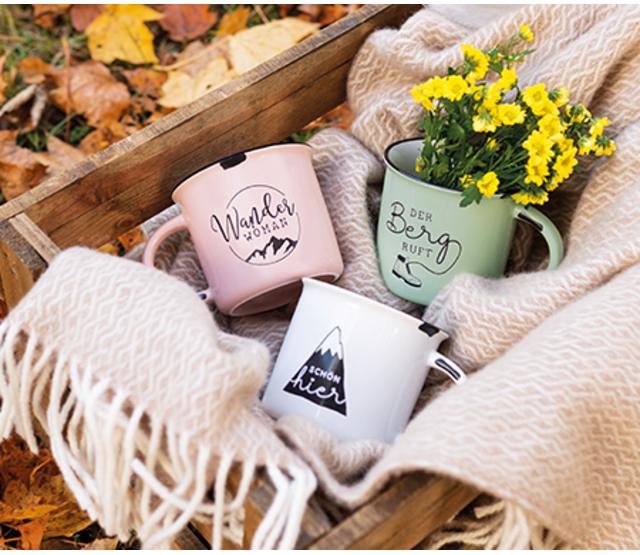 Vintage-Becher Bergglück, "Glücksformel" Vintage-Becher Bergglück, "Glücksformel"