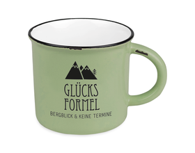 Vintage-Becher Bergglück, "Glücksformel"