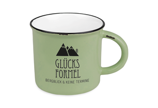 Vintage-Becher Bergglück, "Glücksformel"