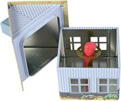 Metall-Räucherhäuschen "Strandhaus" mit integriertem Räucherkerzenhalter