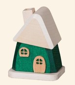 Räucherhäuschen aus Holz, grün Räucherhäuschen aus Holz, grün
