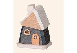 Räucherhäuschen aus Holz, grau