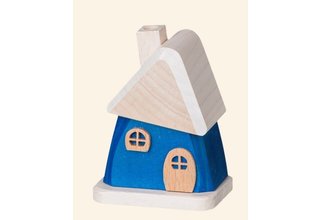 Räucherhäuschen aus Holz, blau