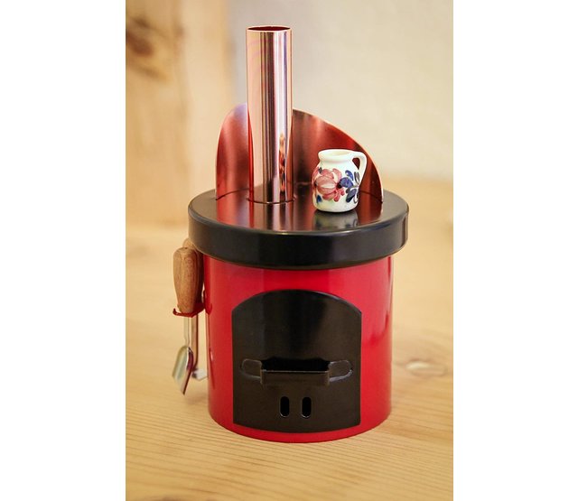 Räucherofen Küchenherd mit Keramiktopf, rot
