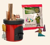 Räucherofen Küchenherd mit Keramiktopf, rot