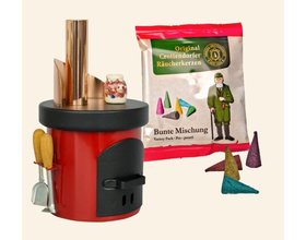 Räucherofen Küchenherd mit Keramiktopf, rot