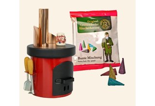 Räucherofen Küchenherd mit Keramiktopf, rot