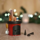 Räucherofen Küchenherd mit Keramiktopf, rot