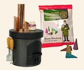 Räucherofen Küchenherd mit Keramiktopf, silber Räucherofen Küchenherd mit Keramiktopf, silber