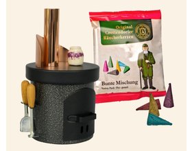 Räucherofen Küchenherd mit Keramiktopf, silber