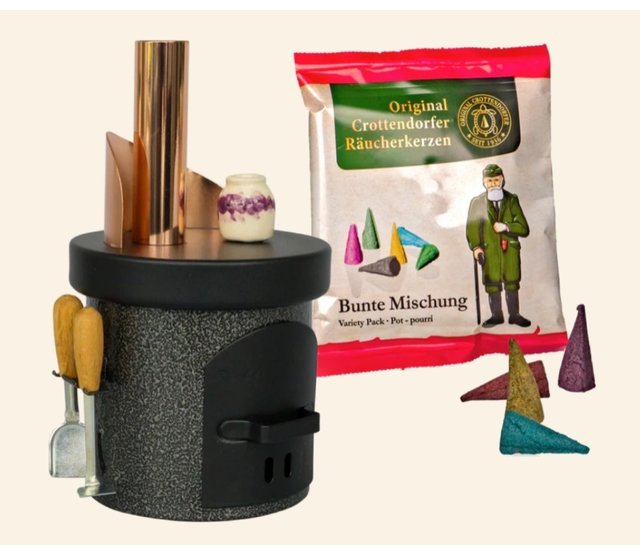 Räucherofen Küchenherd mit Keramiktopf, silber Räucherofen Küchenherd mit Keramiktopf, silber