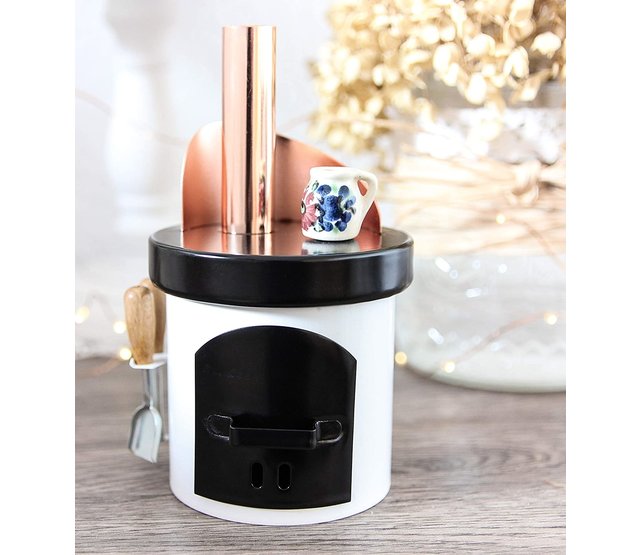 Räucherofen Küchenherd mit Keramiktopf, weiß Räucherofen Küchenherd mit Keramiktopf, weiß