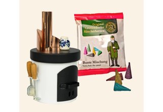 Räucherofen Küchenherd mit Keramiktopf, weiß