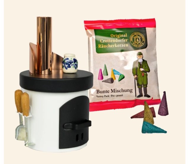 Räucherofen Küchenherd mit Keramiktopf, weiß Räucherofen Küchenherd mit Keramiktopf, weiß