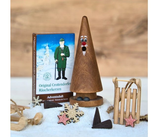 Crottendorfer Räucherfigur Ziegenbein-Addi Advent (braun)