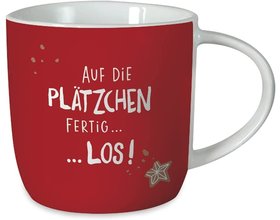 Gute Laune Tasse, Weihnachten, "Auf die Plätzchen..."