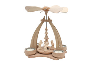 Tisch-Pyramide aus Buchenholz mit 4 Engelfiguren