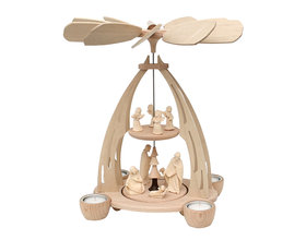 Tisch-Pyramide aus Buchenholz "Heilige Familie"