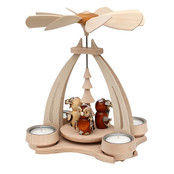 Tisch-Pyramide aus Buchenholz, "Eulenwald"